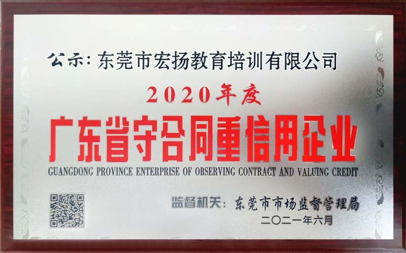 2020年度廣東省守合同重信用(yòng)企業